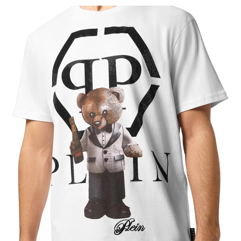 Philipp Plein T-Shirt T-Shirt Rundhalsausschnitt Ss Teddy weiss(Image 5)