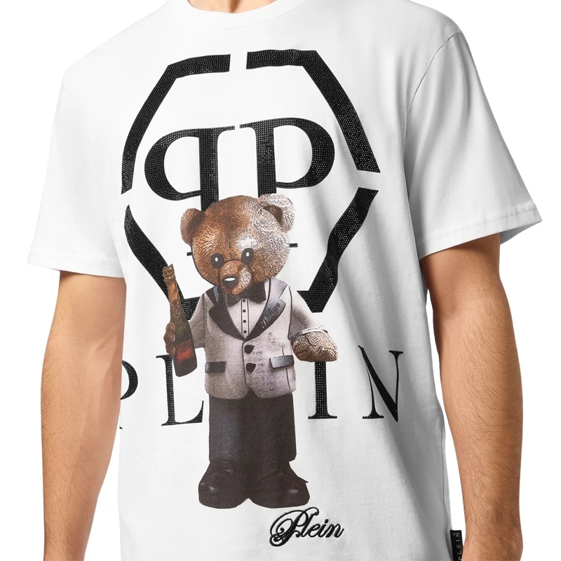 Philipp Plein T-Shirt T-Shirt Rundhalsausschnitt Ss Teddy weiss(Image 5)