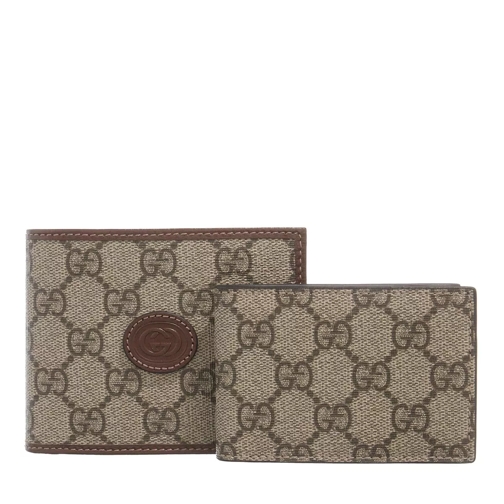 Gucci Supreme Fabric Wallet Beige Bi-Fold Wallet