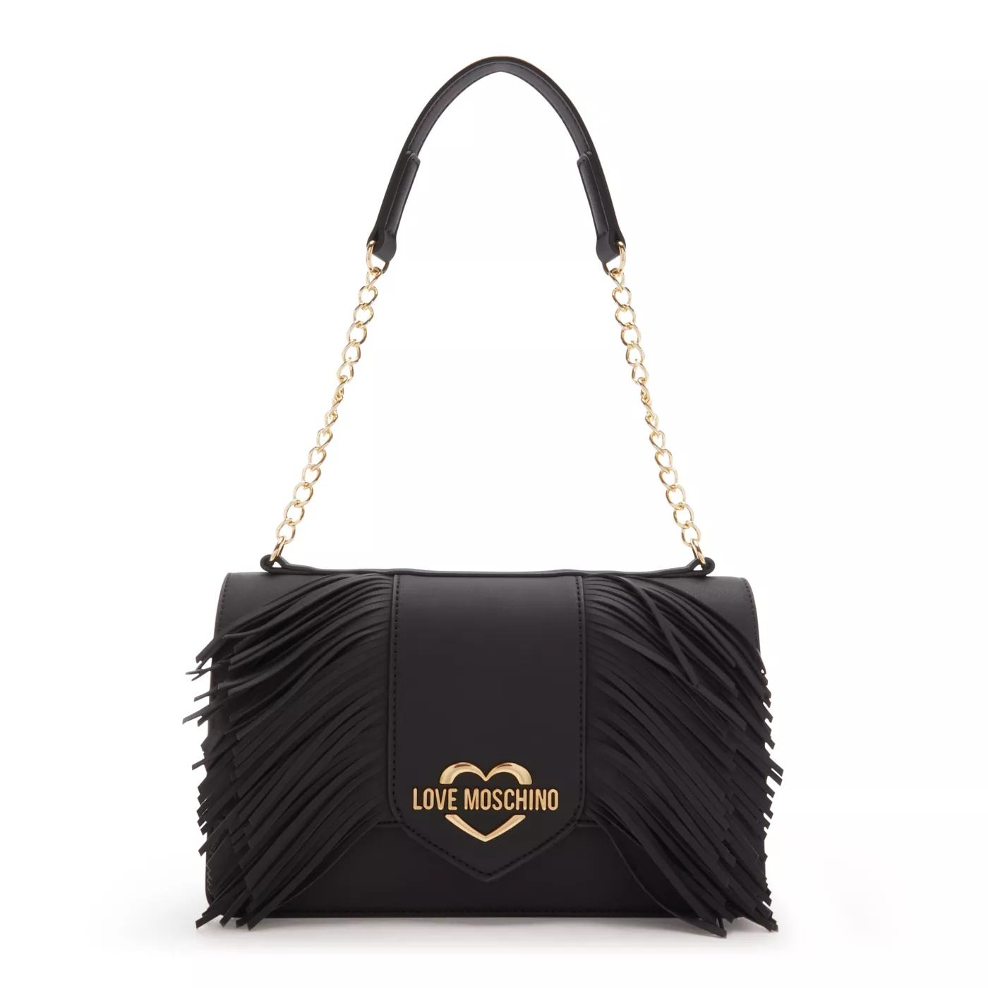 Love Moschino Love Moschino GRS Frange damen Schultertasche Schw Schwarz Sac a bandouliere