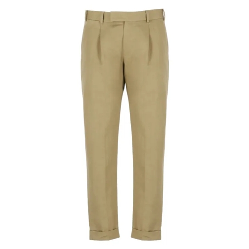 Pt Torino Cotton And Linen Pants Brown 