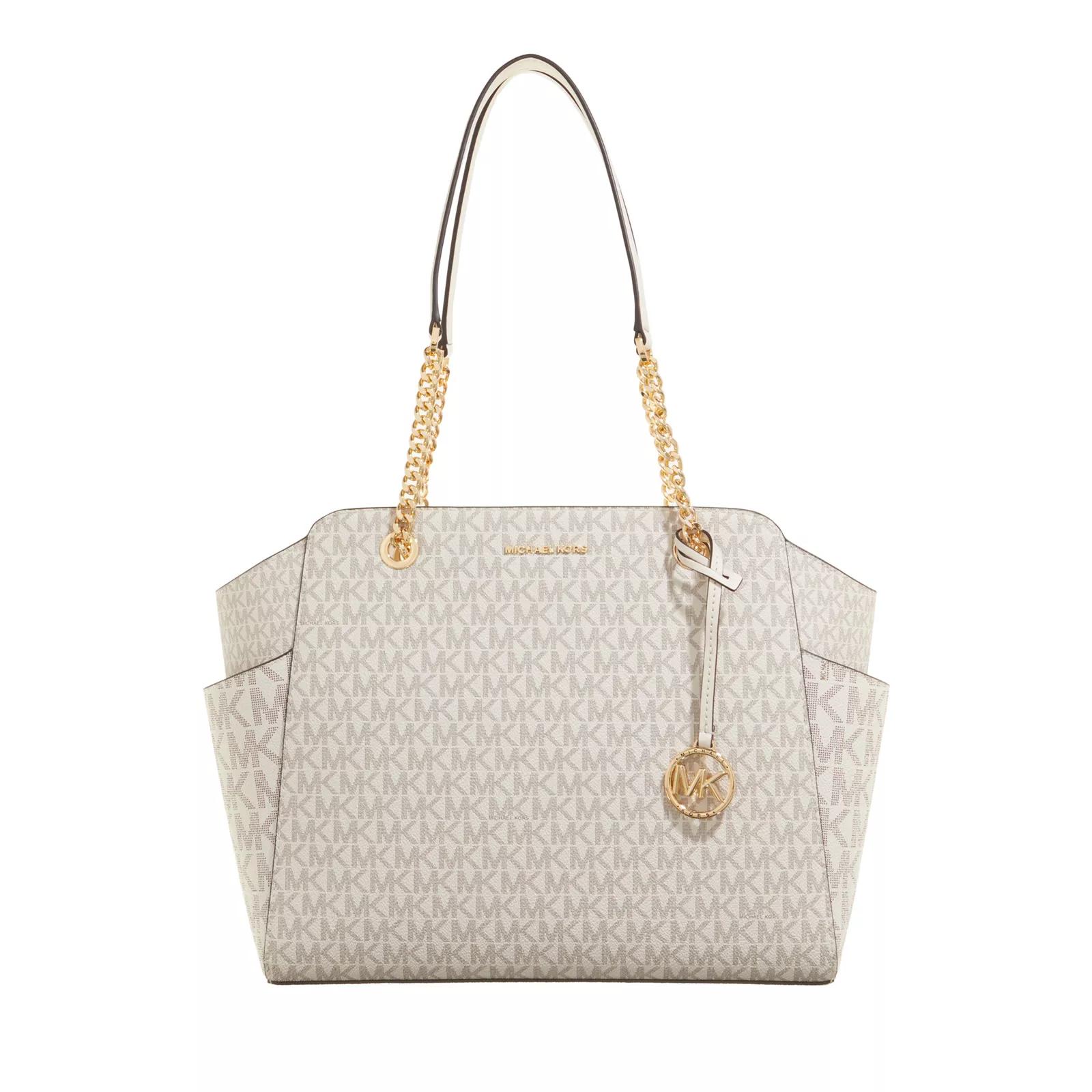 Michael Kors Jacquelyn Medium Tz Chain Tote Van Cream | Shoulder Bag