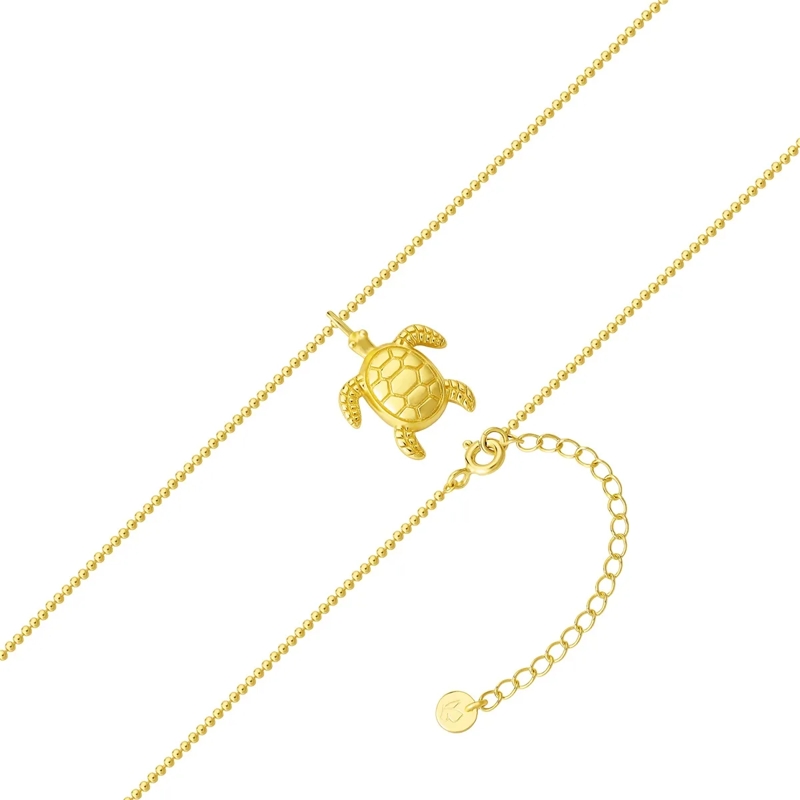Glanzstücke München Mittellange Halskette Sterling Silber Halskette Schildkröte gold(Image 3)