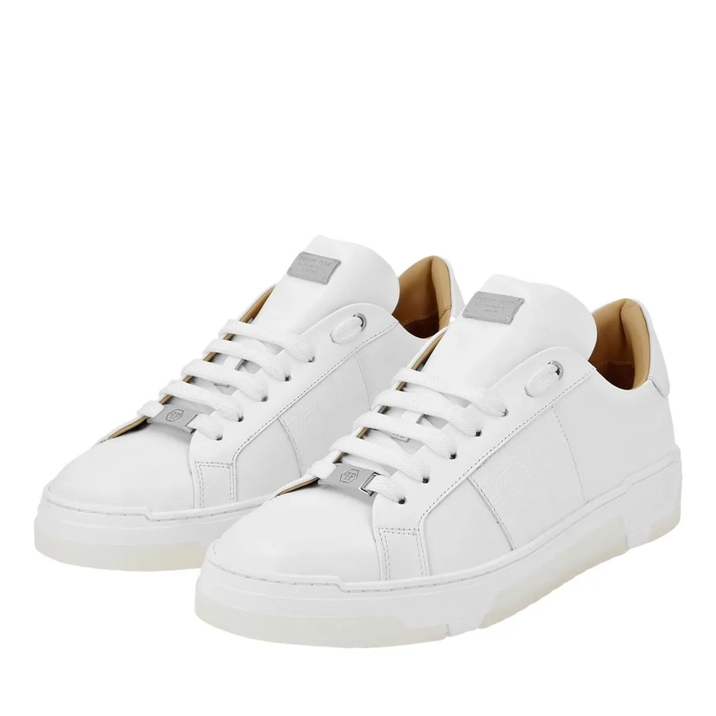 Philipp Plein Low-Top-Sneaker Lo-Top Turnschuhe Monogram weiss