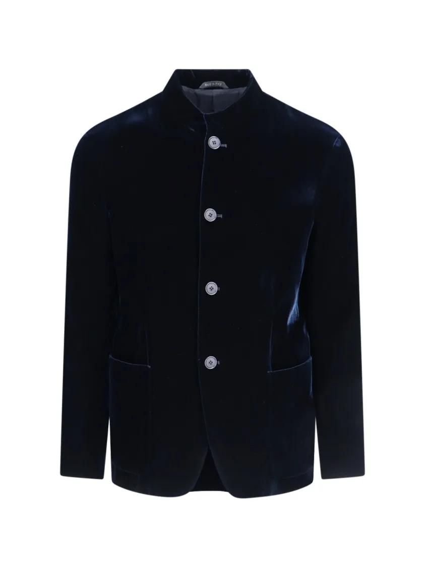 Thumbnail - Giorgio Armani - Single-Breasted Blazer – Navy - Größe 48 - blau