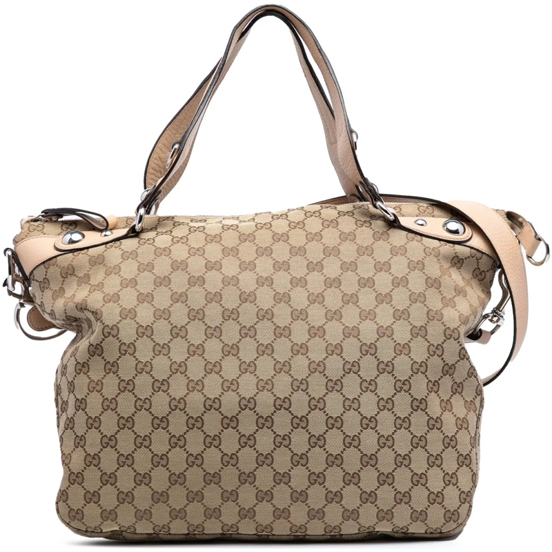 Gucci Sac à bandoulière Large GG Canvas Icon Bit Satchel braun