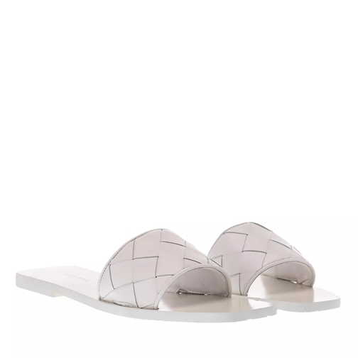 What For Samo Flats Soft Leather White Slide