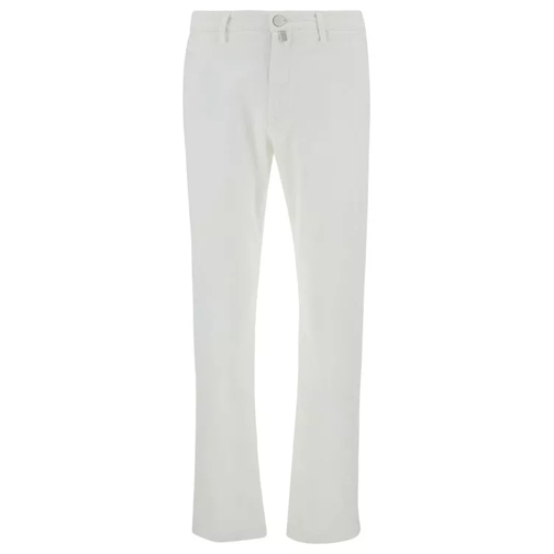 Jacob Cohen Bobby' Slim White Pants With Logo Patch In Cotton White 