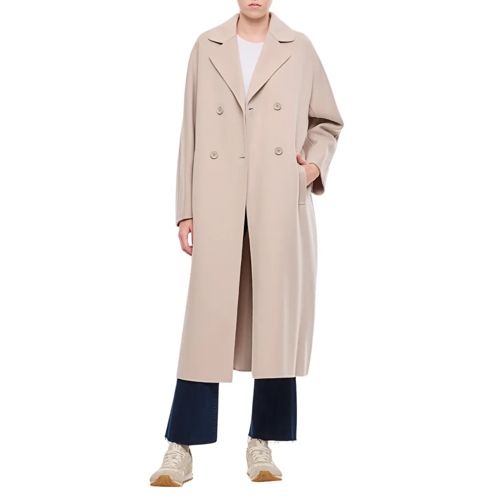 Max Mara Capi Double Breasted Oversize Coat Grey Overgangsjassen