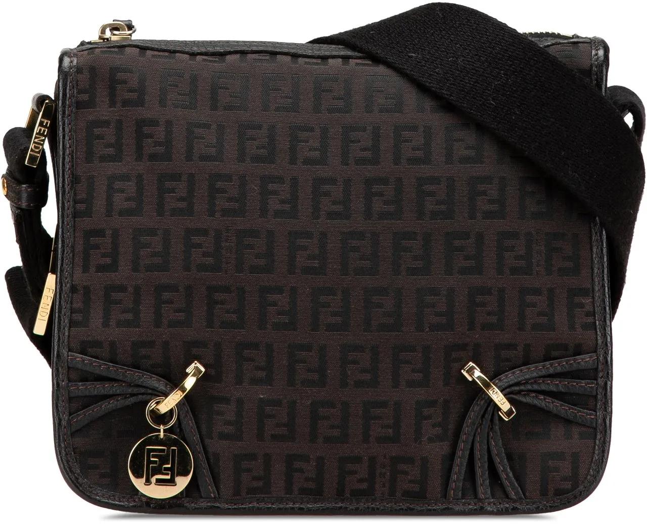 Fendi Hobo Bags - Small Zucchino Canvas F Charm Crossbody - Gr. unisize - in Braun - für Damen