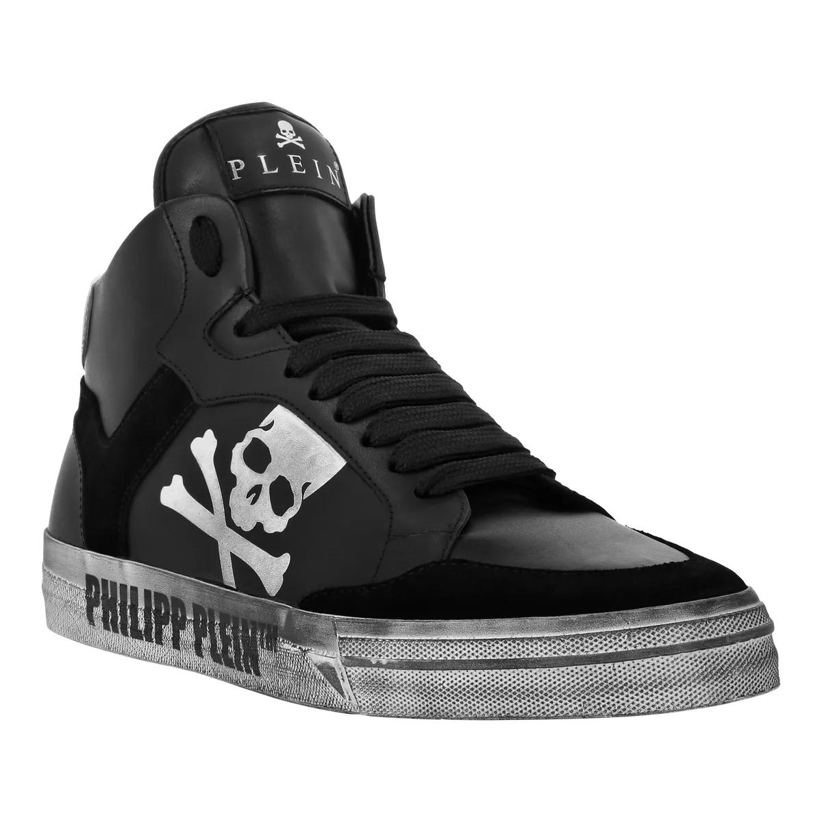 Philipp Plein Low-Top Sneaker - High-Top Turnschuhe Retrokickz - Gr. 41 (EU) - in Schwarz - für Damen und Herren