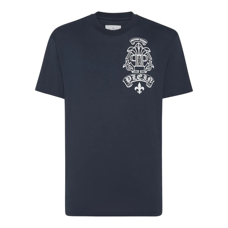 Philipp Plein T-Shirt T-Shirt Rundhalsausschnitt Tattoo dunkel-blau