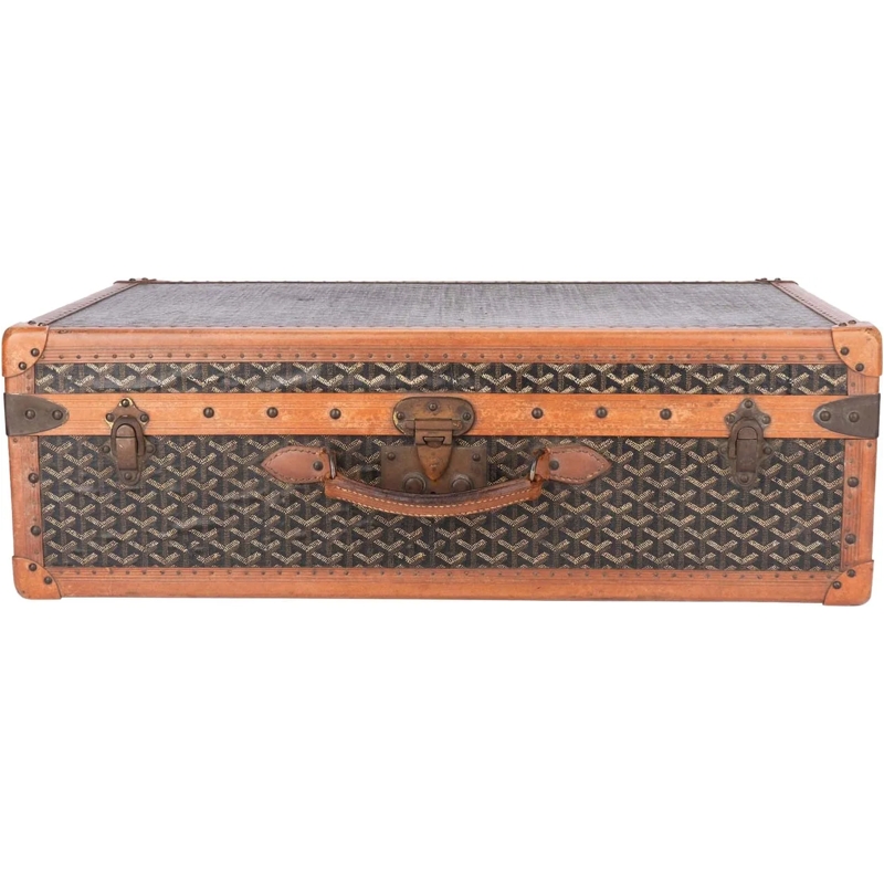 GOYARD Schultertasche Goyard Goyardine Monogram 1900s Suitcase Trunk Kof mehrfarbig