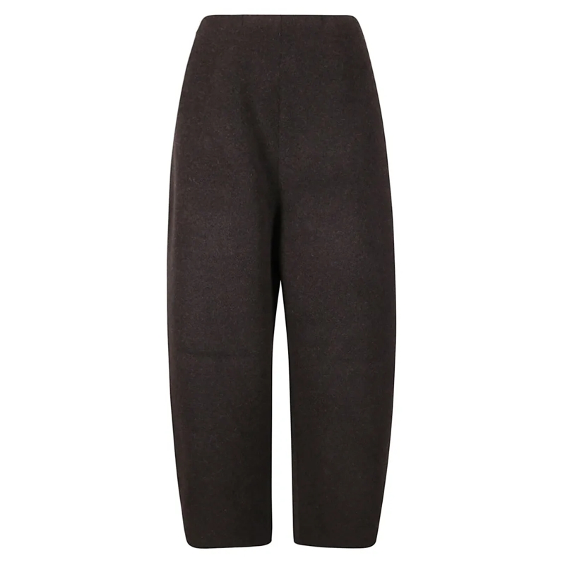 BOBOUTIC  Brown Wide-Leg Pants With Elasticated Waistband Black