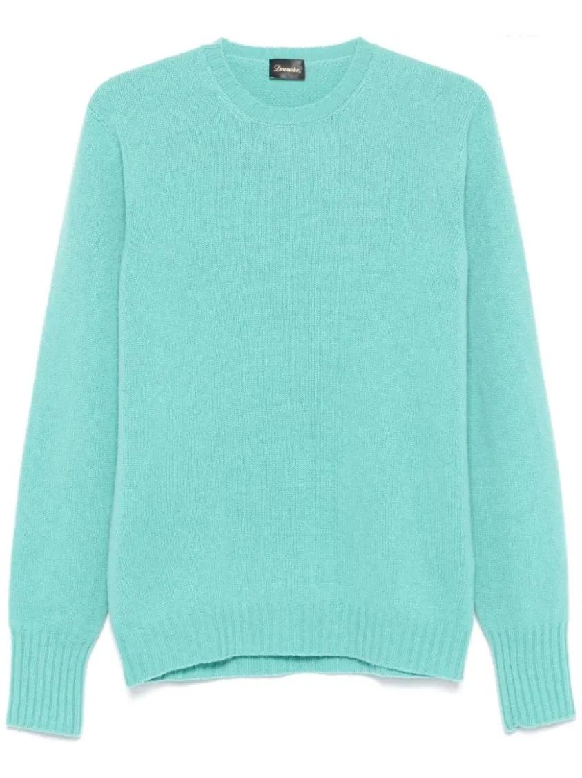 Thumbnail - Drumohr - Cashmere Crew Neck Sweater - Größe 54 - blau