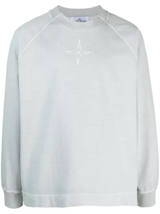 Stone Island - Logo-Embroidered Cotton Sweatshirt - Größe XL - white