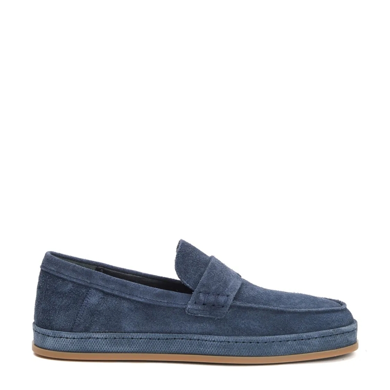 Hogan Loafer Blue Suede Slip-On Grey