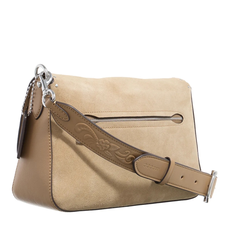 Coach Crossbody Bag Mixed Leather Suede Soft Peanut(Image 4)