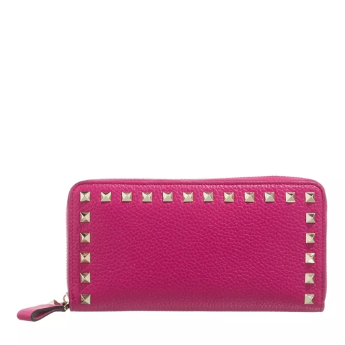Valentino Garavani Rockstud Zip-Up Wallet Rose Violet Portemonnaie mit Zip-Around-Reißverschluss