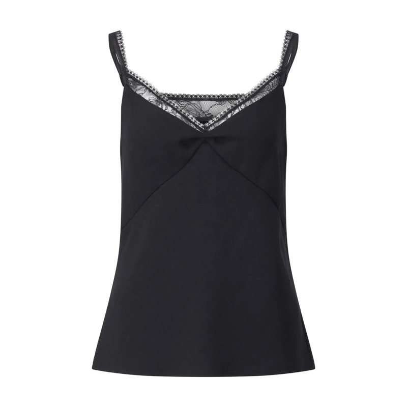 Vince  Top mit Spitzendetails Schwarz