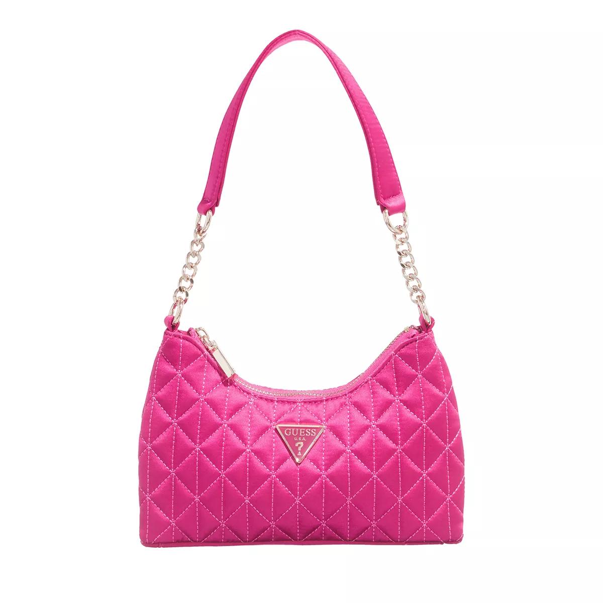 Guess Velina Mini Top Zip Shoulder Magenta | Shoulder Bag