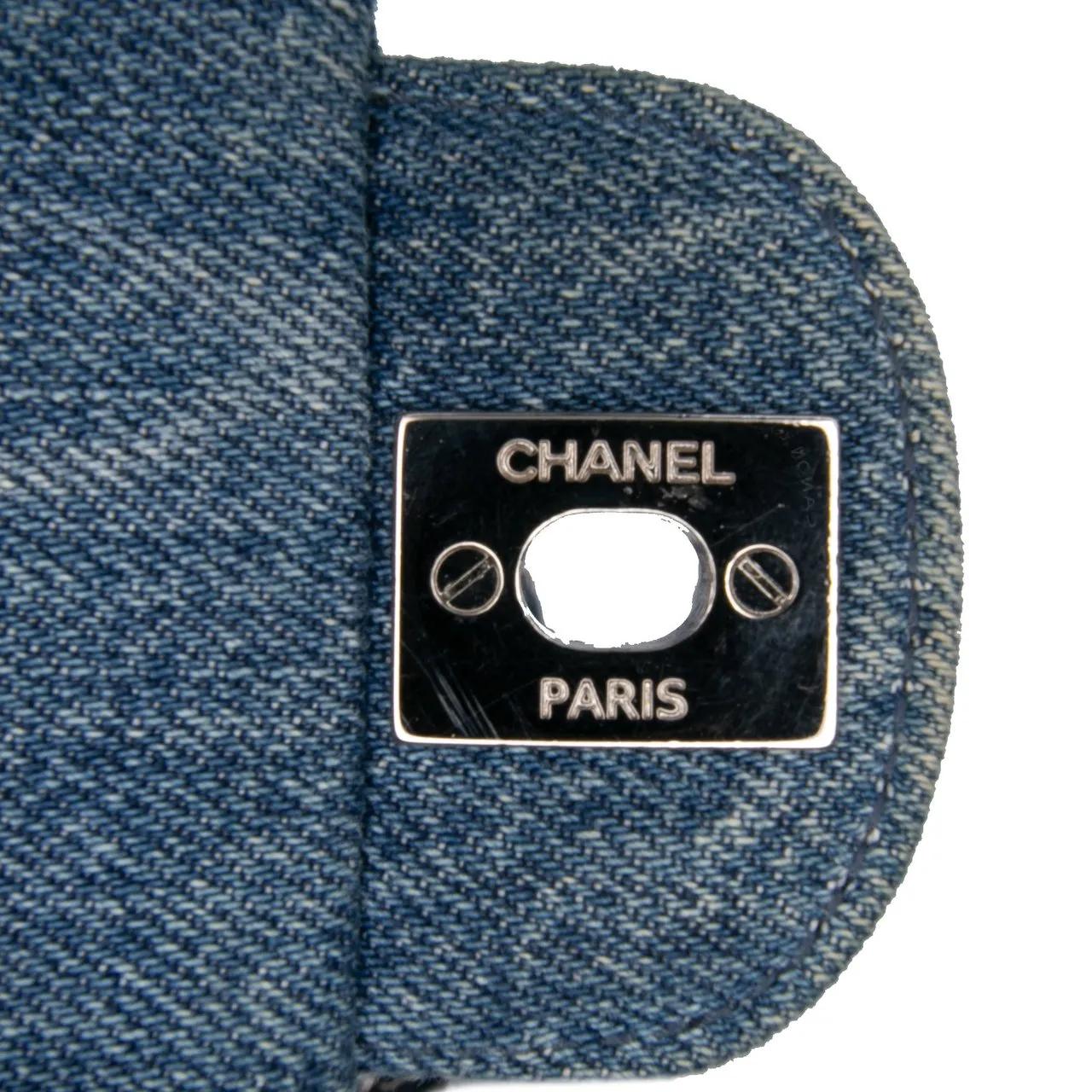 Thumbnail - Chanel Hobo Bags - Mini Square CC Quilted Denim Single Flap - Gr. unisize - in Blau - für Damen