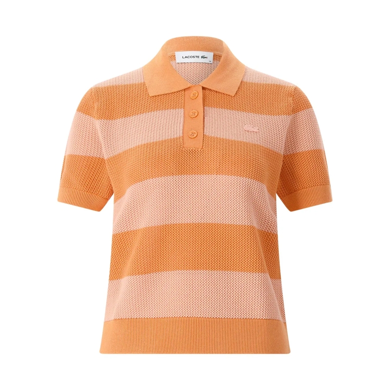 Lacoste Poloshirt Gestricktes Poloshirt aus Baumwolle orange