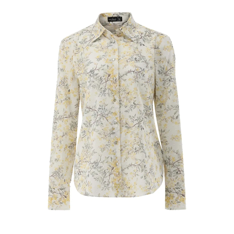 VAN LAACK Bluse Bluse Modern Fit Druck braun