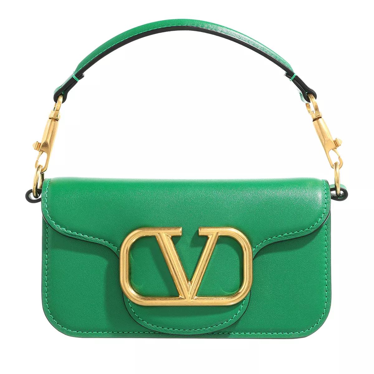 Valentino Garavani V Logo Small Shoulder Bag Leather Gea Green