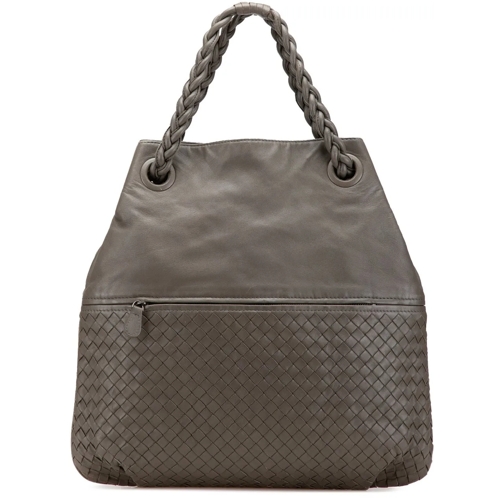 Bottega Veneta Tote 2012-2024 Nappa Intrecciato Julie Tote grau