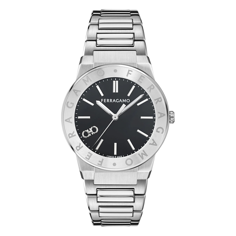 Salvatore Ferragamo Quarzuhr Quarz-Analoguhr Nt-Ferragamo Sapphire Log silber