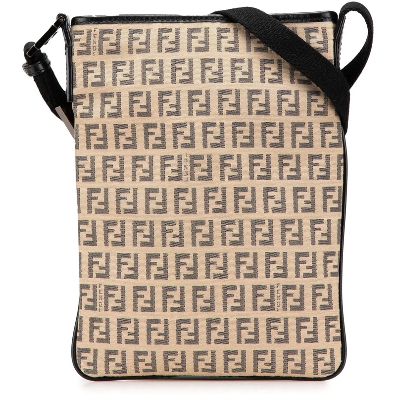 Fendi Schultertasche Zucchino Canvas Crossbody braun