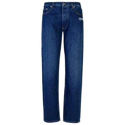 Off-White Jeans Script Tapered' Blue Cotton Jeans Blue