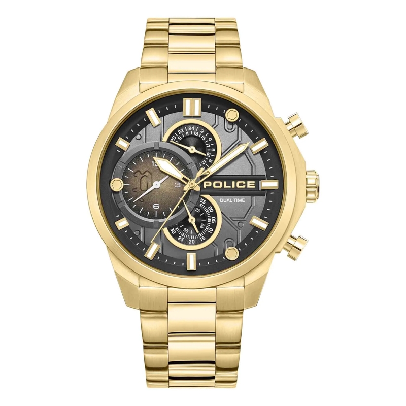 Police Automatikuhr Quarzuhr Reactor gold