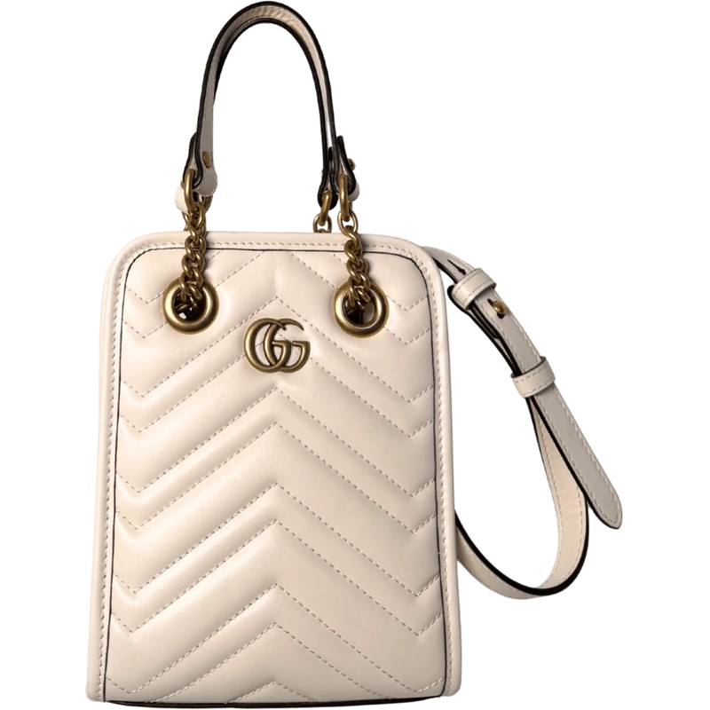 Gucci Schultertasche Gucci GG Marmont Mini-Handtasche Wei� / sehr gut weiß