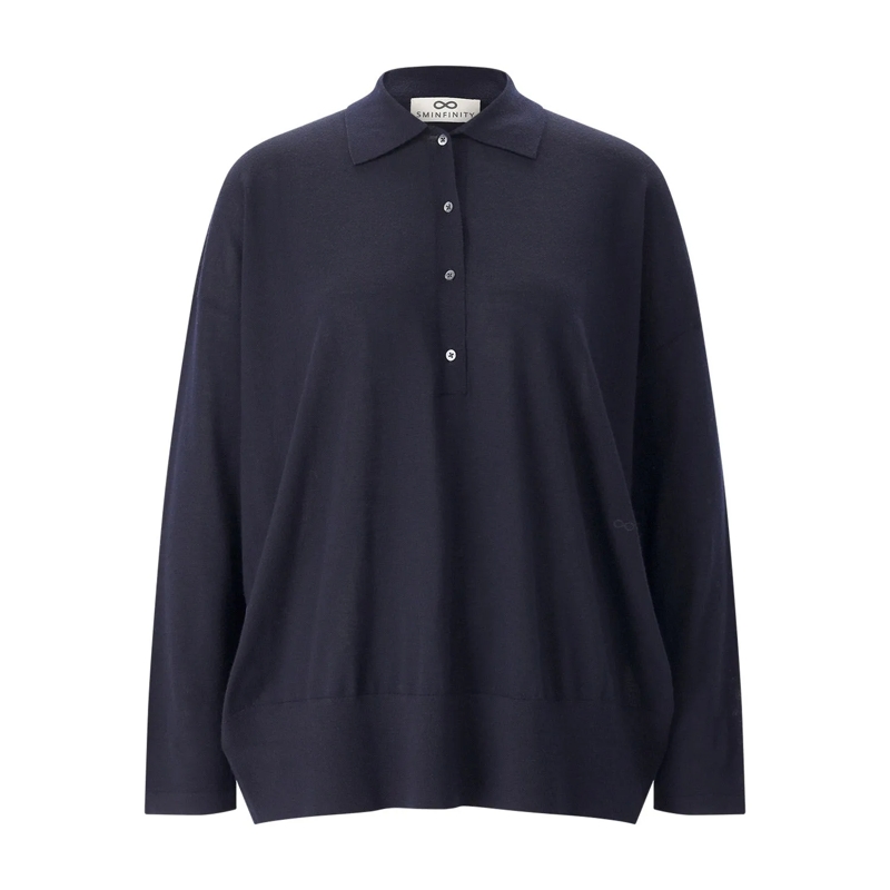 Sminfinity T-shirt Pullover aus Merinowolle blau