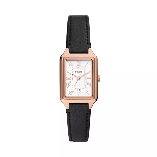 Fossil Raquel Three-Hand Date LiteHide™ Leather Watch Black Quartz Watch