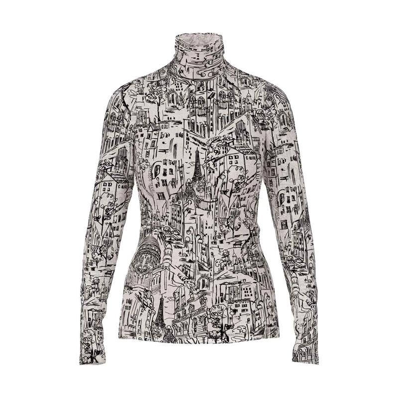 Marc Cain Legeres Oberteil T-Shirt smoke