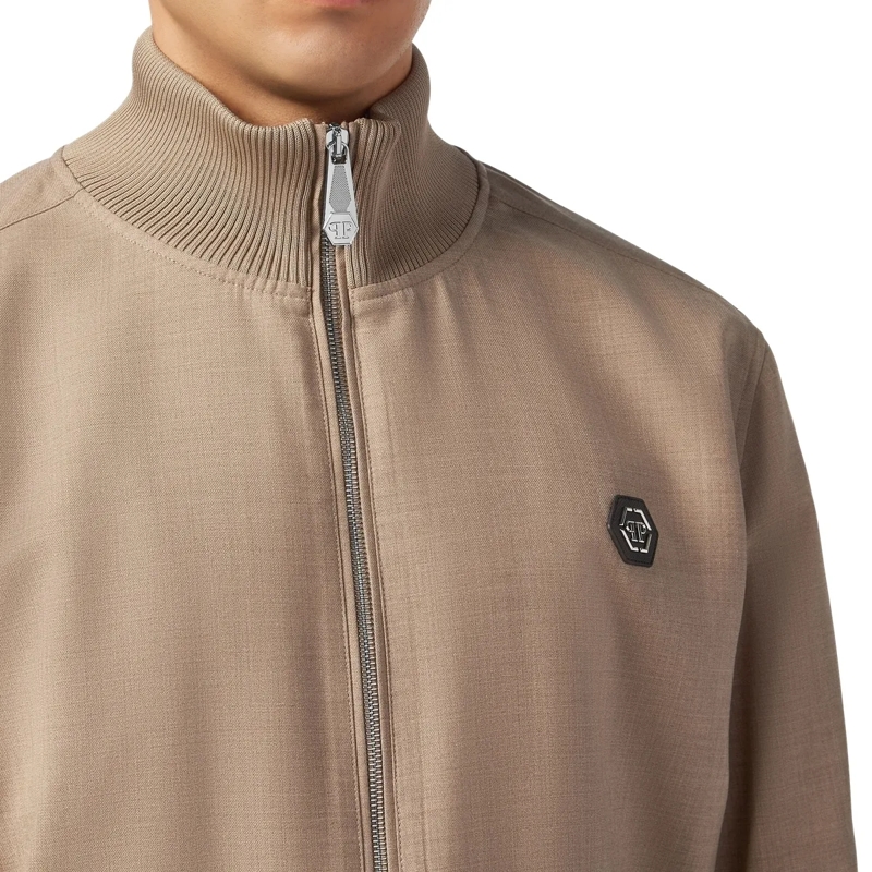 Philipp Plein Lederjacke Jacke beige(Image 5)