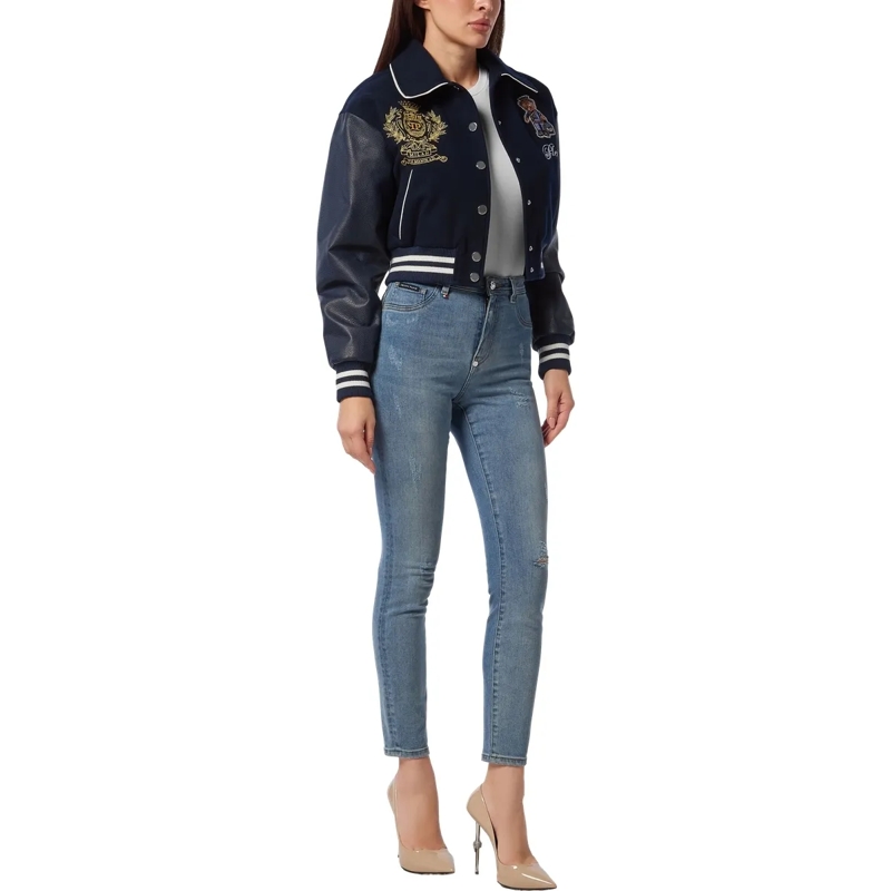 Philipp Plein Daunenjacke Leder-Bomber Teddy schwarz(Image 4)