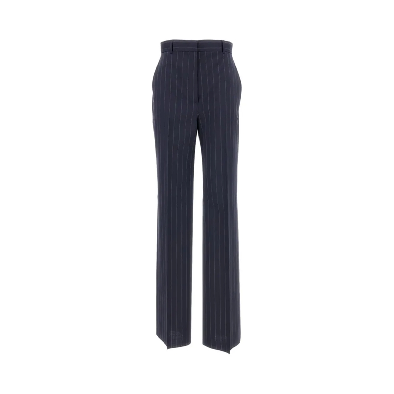 Max Mara  Pinstripe Trousers With Tailored Silhouette Blue