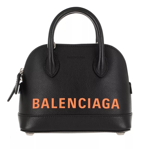 Balenciaga Ville XXS Satchel Bag Leather Black/Fluo Orange Crossbody Bag