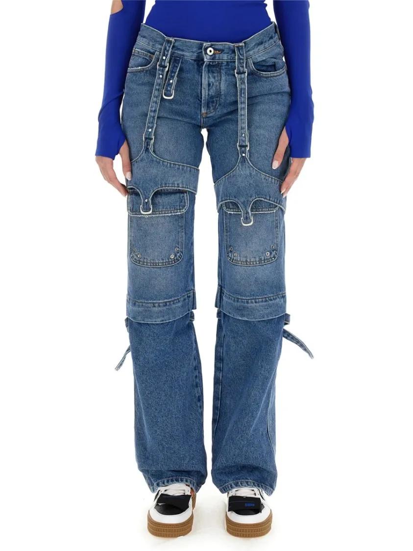 Thumbnail - Off-White - Cargo Jeans - Größe 26 - blau