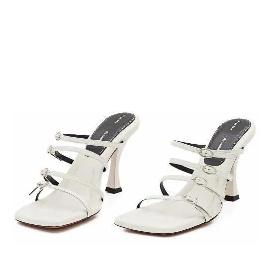 Proenza Schouler Sandalen & Sandaletten - 95mm Leather Sandals - Gr. 37 (EU) - in Weiß - für Damen