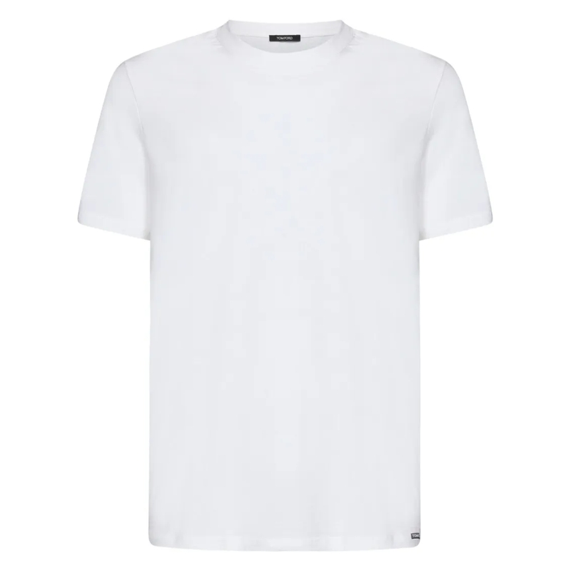 Tom Ford T-Shirt Classic Crew-Neck White T-Shirt With Subtle Brandi White
