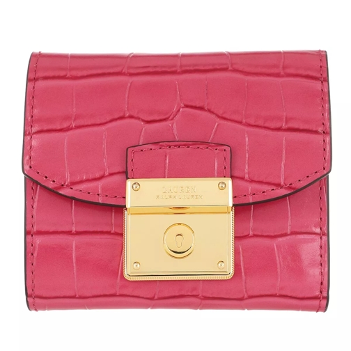 Lauren Ralph Lauren Lock Compact Wallet Medium Ruby Vikbar plånbok