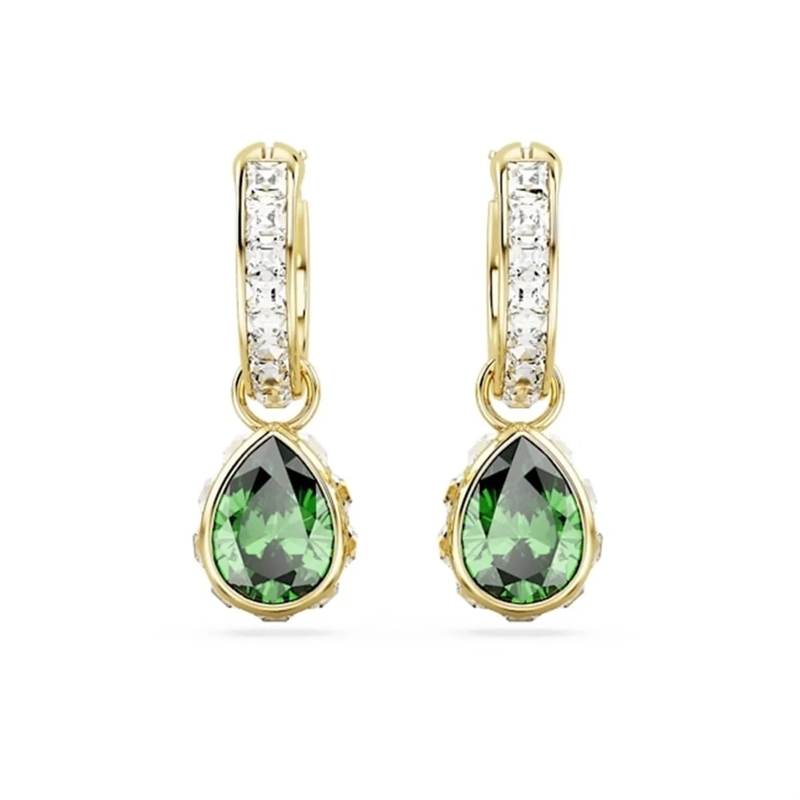 Swarovski Boucles d'oreilles Stilla drop earrings, Pear cut, Green Green