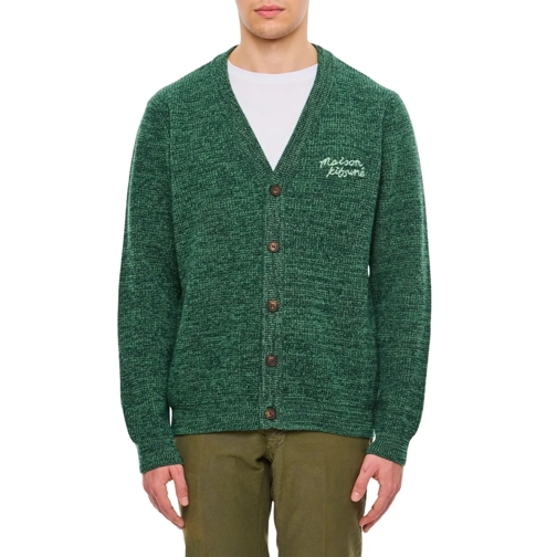 Maison Kitsune Strickjacke Handwriting Comfort Cardigan Green