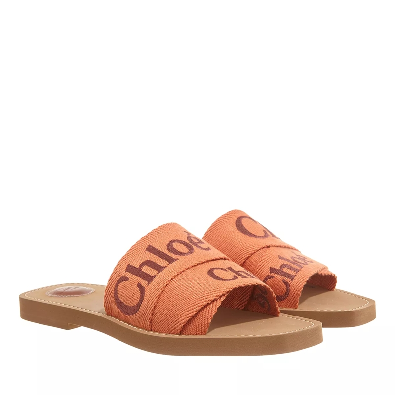 Chloé Slides Woody Flat Mule Orange