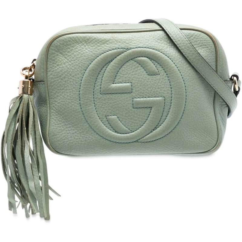 Gucci Schultertasche Leather Soho Disco Crossbody grün